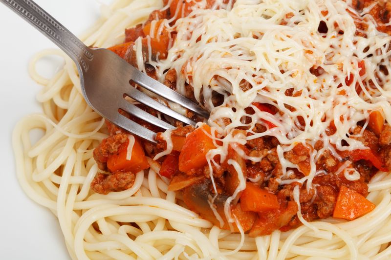 Spaghetti Bolognese with rich meat sauce